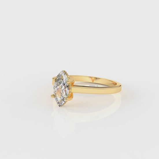 Gold ring with diamond GLAM NYC