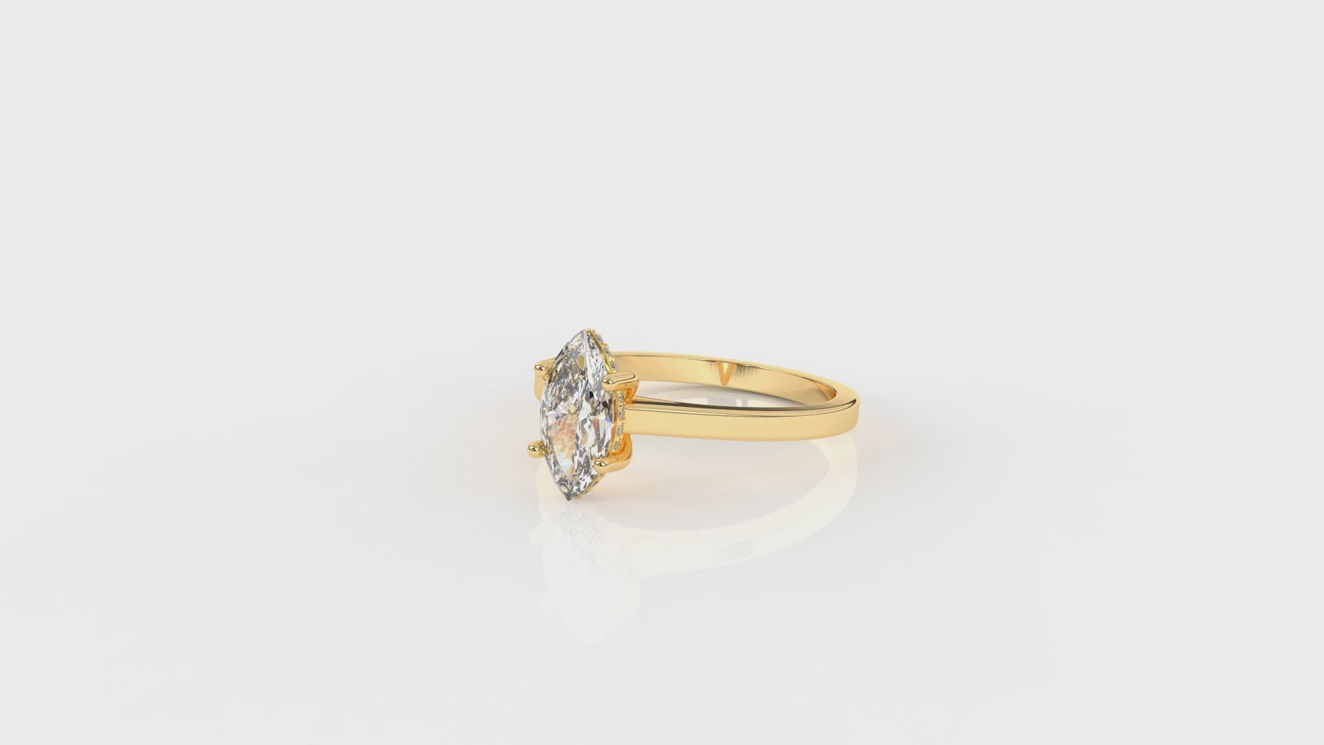 Gold ring with diamond GLAM NYC