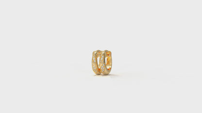 Gold hoop earrings with diamonds GLAM NYC