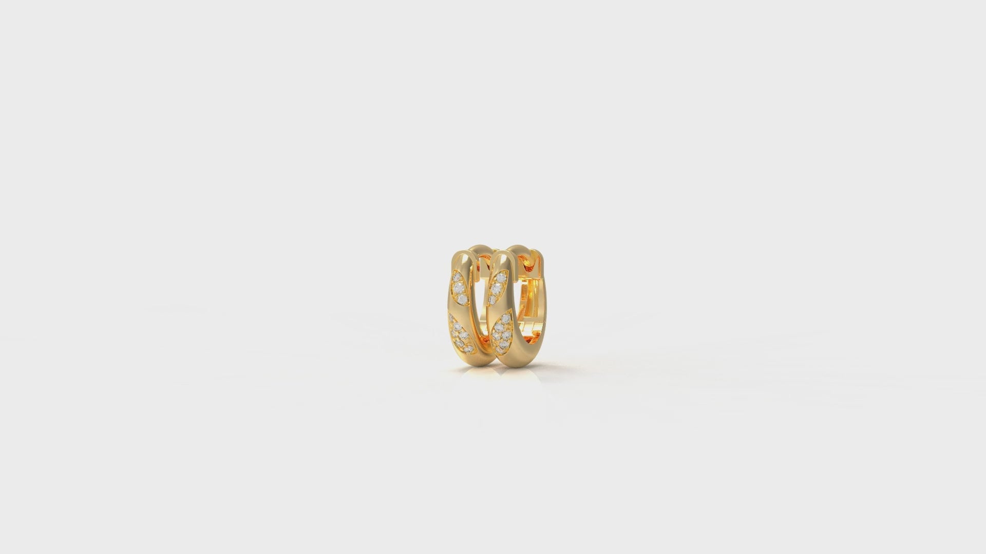 Gold hoop earrings with diamonds GLAM NYC