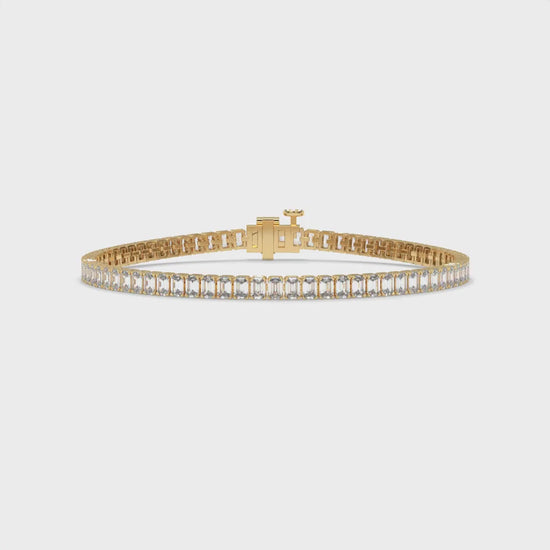 Gold bracelet with emerald-cut diamonds GLAM NYC