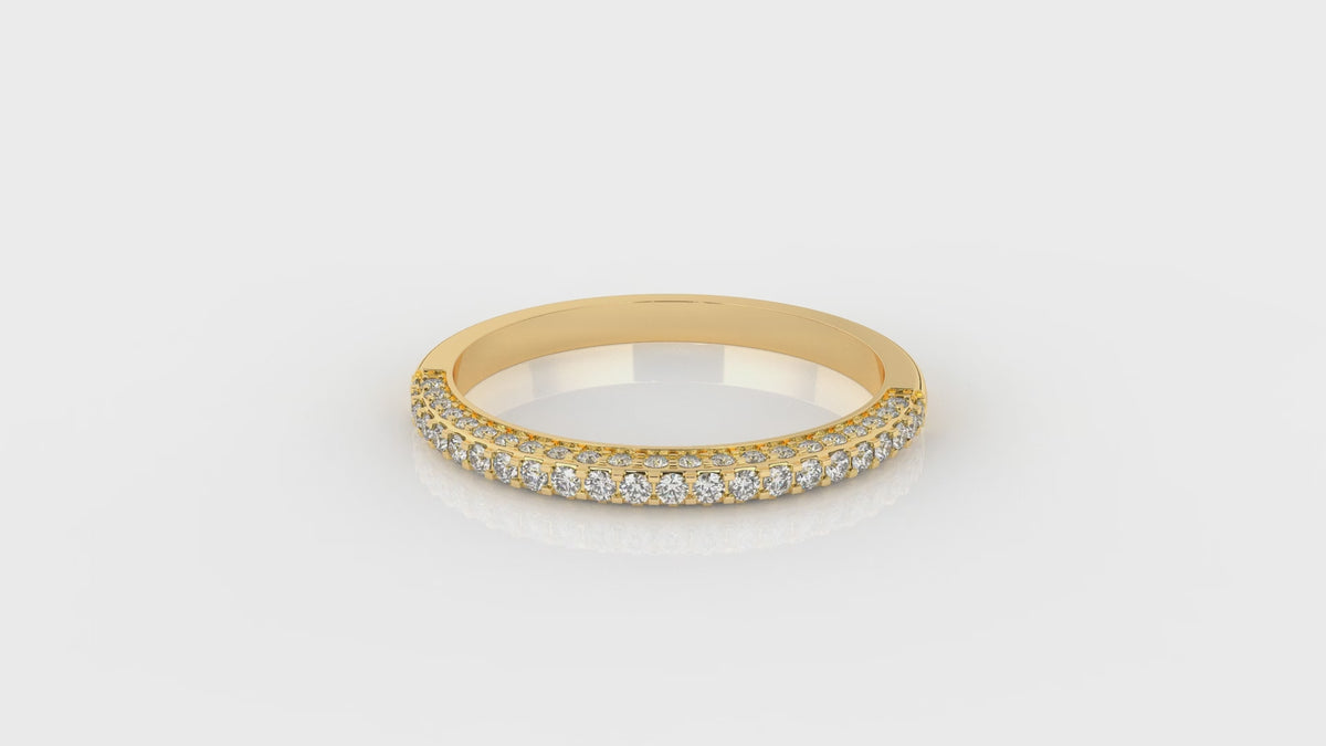 Gold ring with embedded diamonds GLAM NYC