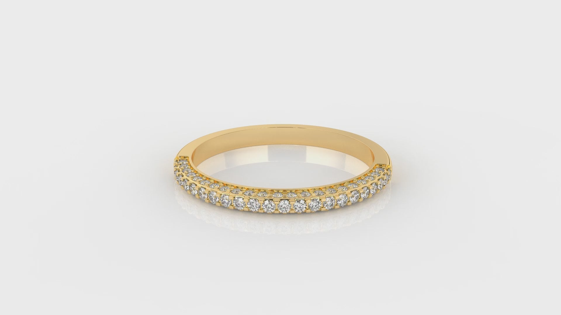 Gold ring with embedded diamonds GLAM NYC