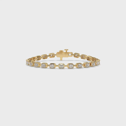 3.96 CTW Diamond Paperclip Link Bracelet 