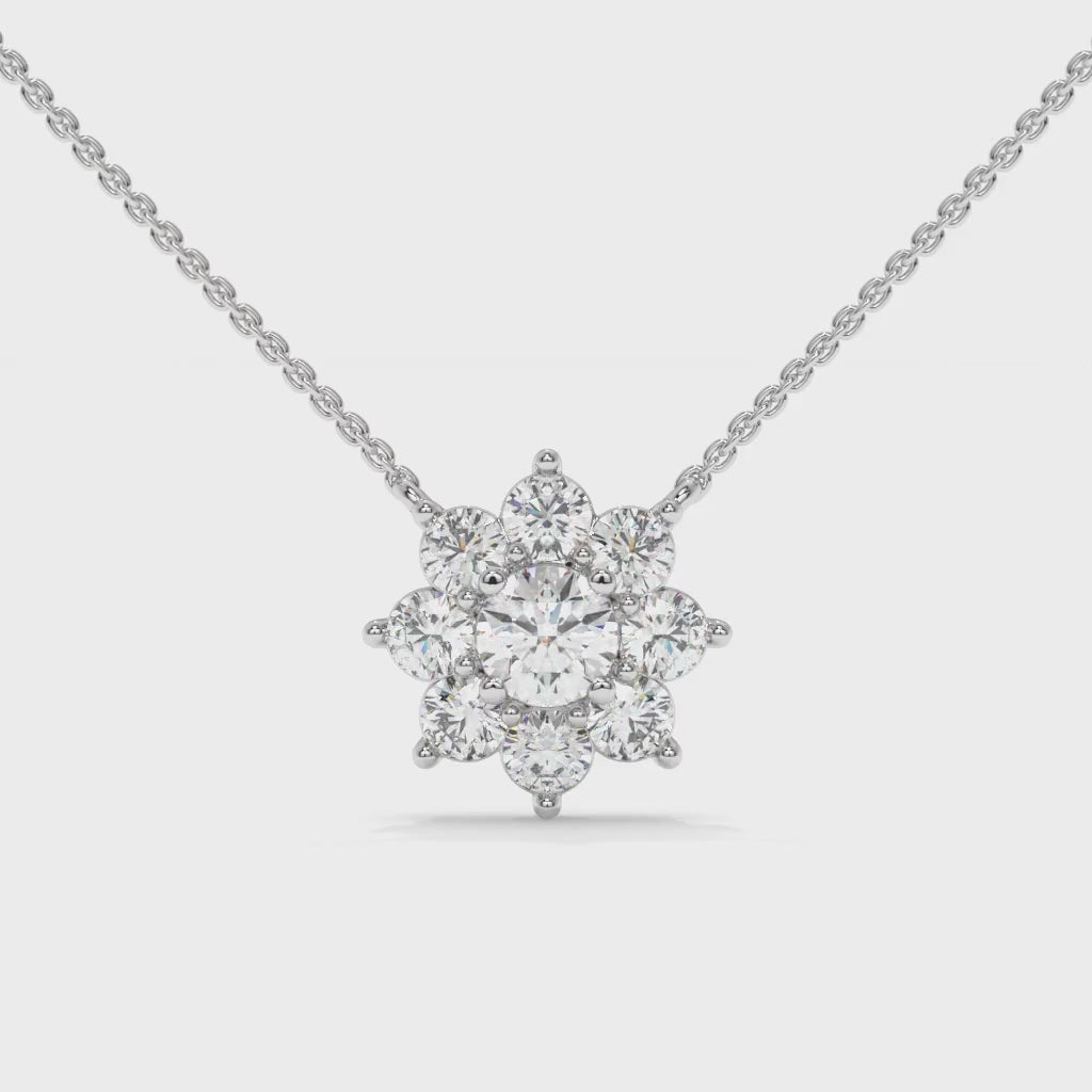 Snowflake-shaped diamond necklace  GLAM NYC