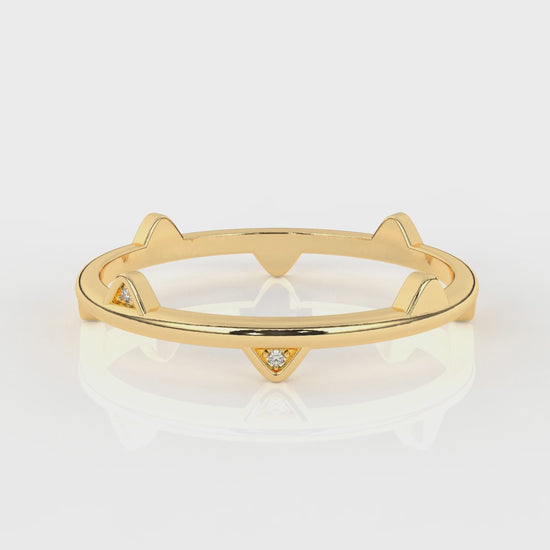 Gold ring with a small diamonds GLAM NYC