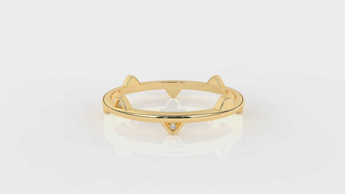Gold ring with a small diamonds GLAM NYC