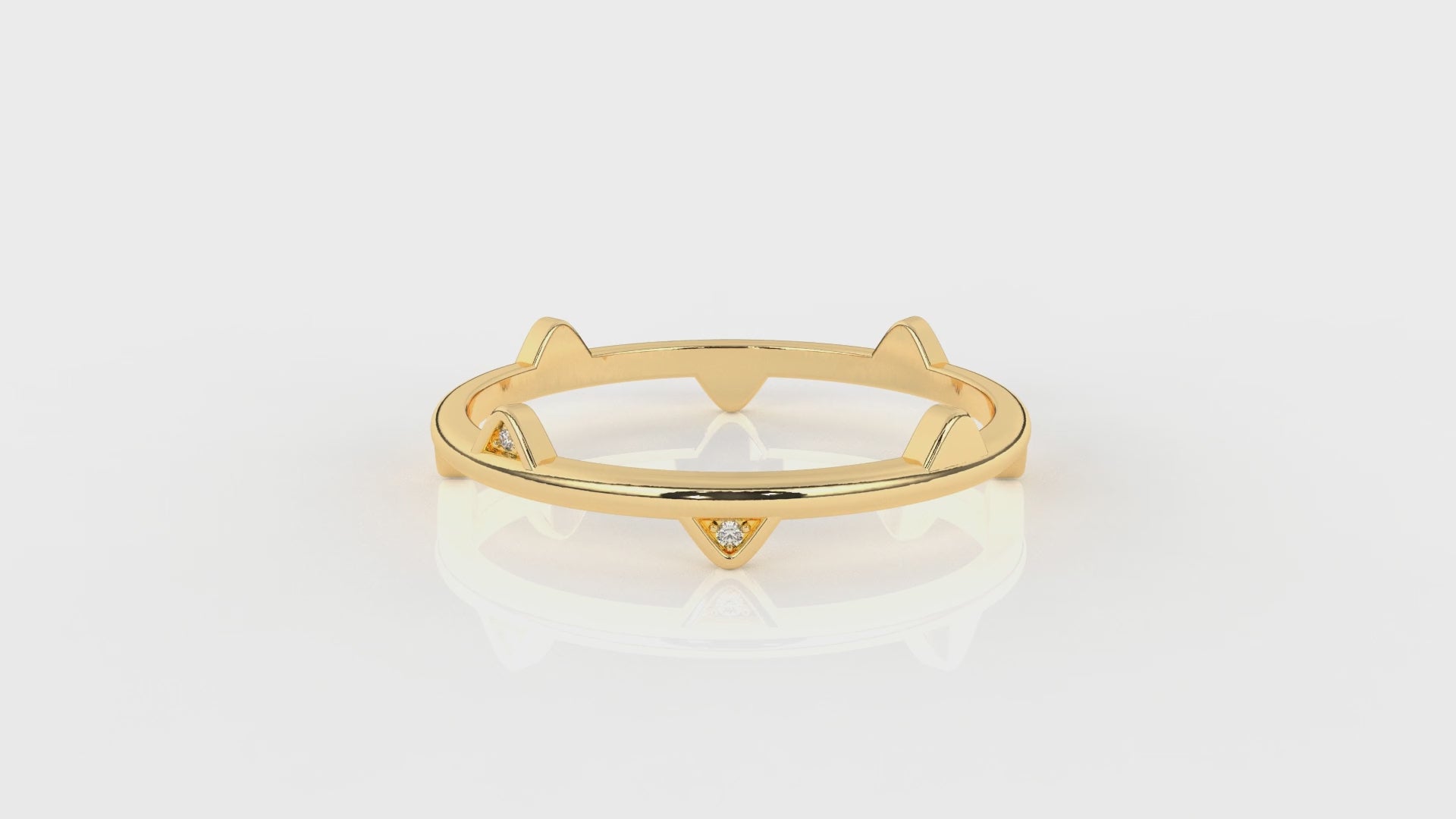 Gold ring with a small diamonds GLAM NYC