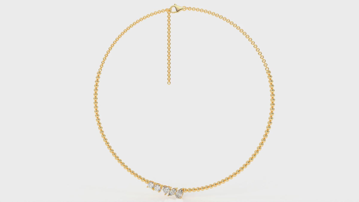 2.08 CTW Graduated Diamond Drop Tennis Necklace Video