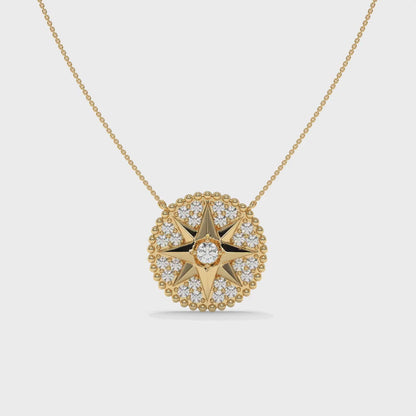 0.62 CT Diamond Star Pendant Necklace Video