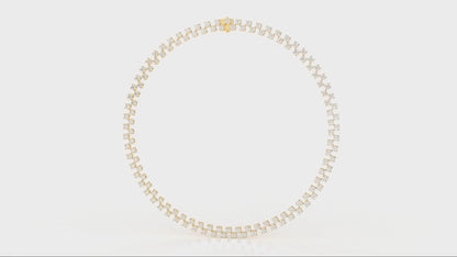 26.26 CTW Round Diamond Tennis Necklace - Yellow Gold - Video