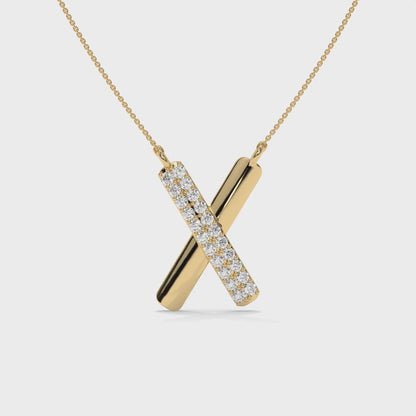 0.40 CT Diamond X Pendant Necklace Video