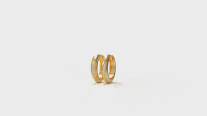Gold earrings with small diamonds GLAM NYC