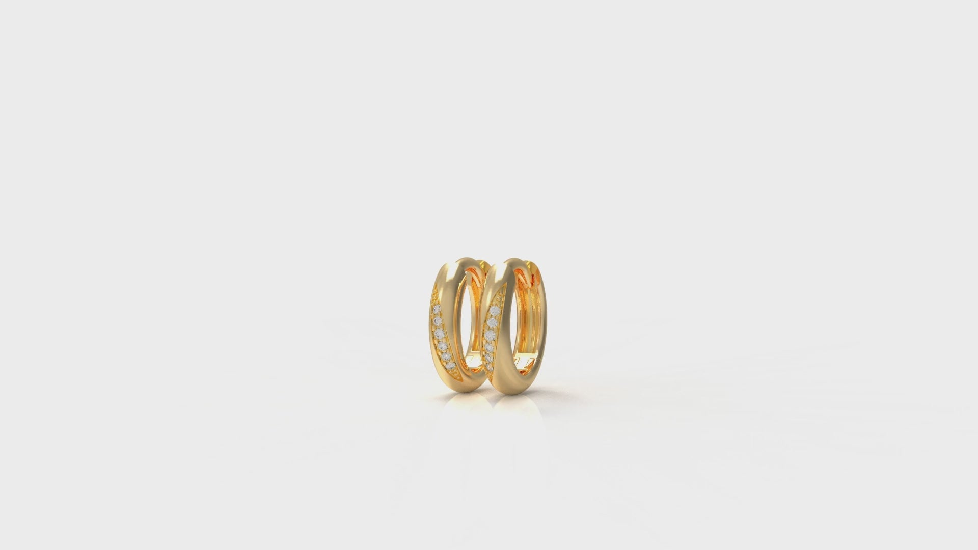 Gold earrings with small diamonds GLAM NYC