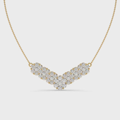 1.52 CT Diamond Chevron Pendant Necklace Video
