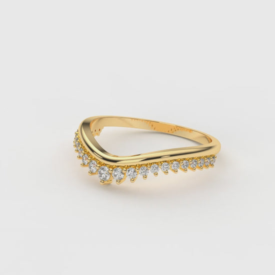 Gold ring with small diamonds GLAM NYC