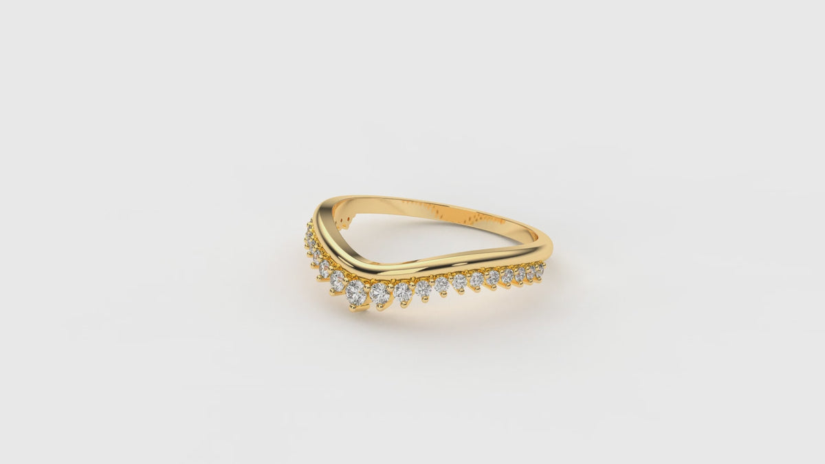 Gold ring with small diamonds GLAM NYC