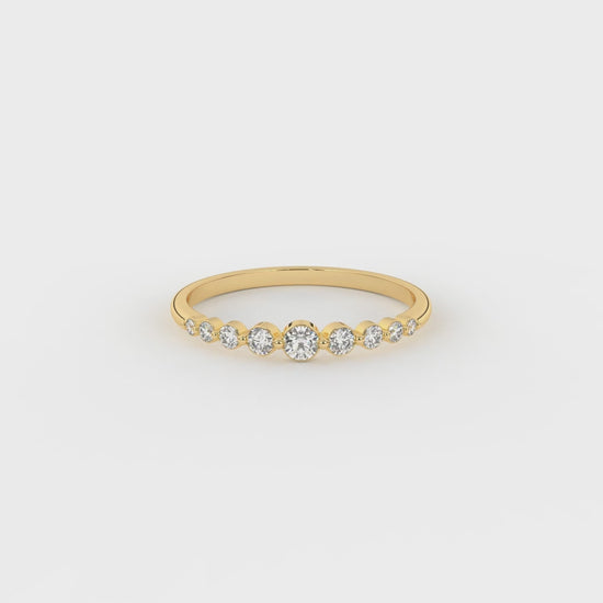 Gold ring with small diamonds GLAM NYC