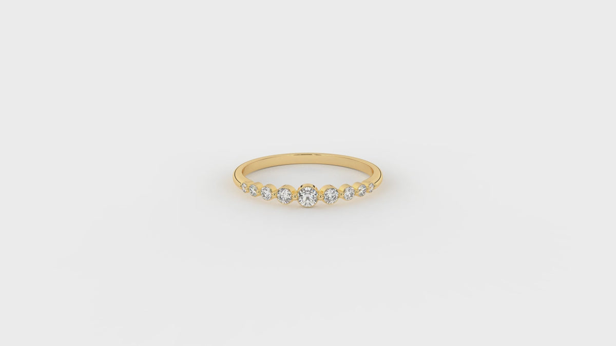 Gold ring with small diamonds GLAM NYC