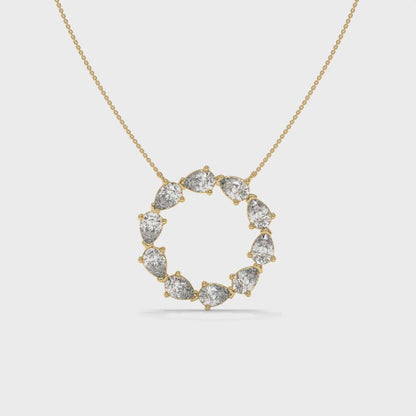 1.00 CT Diamond Open Circle Pendant Necklace Video
