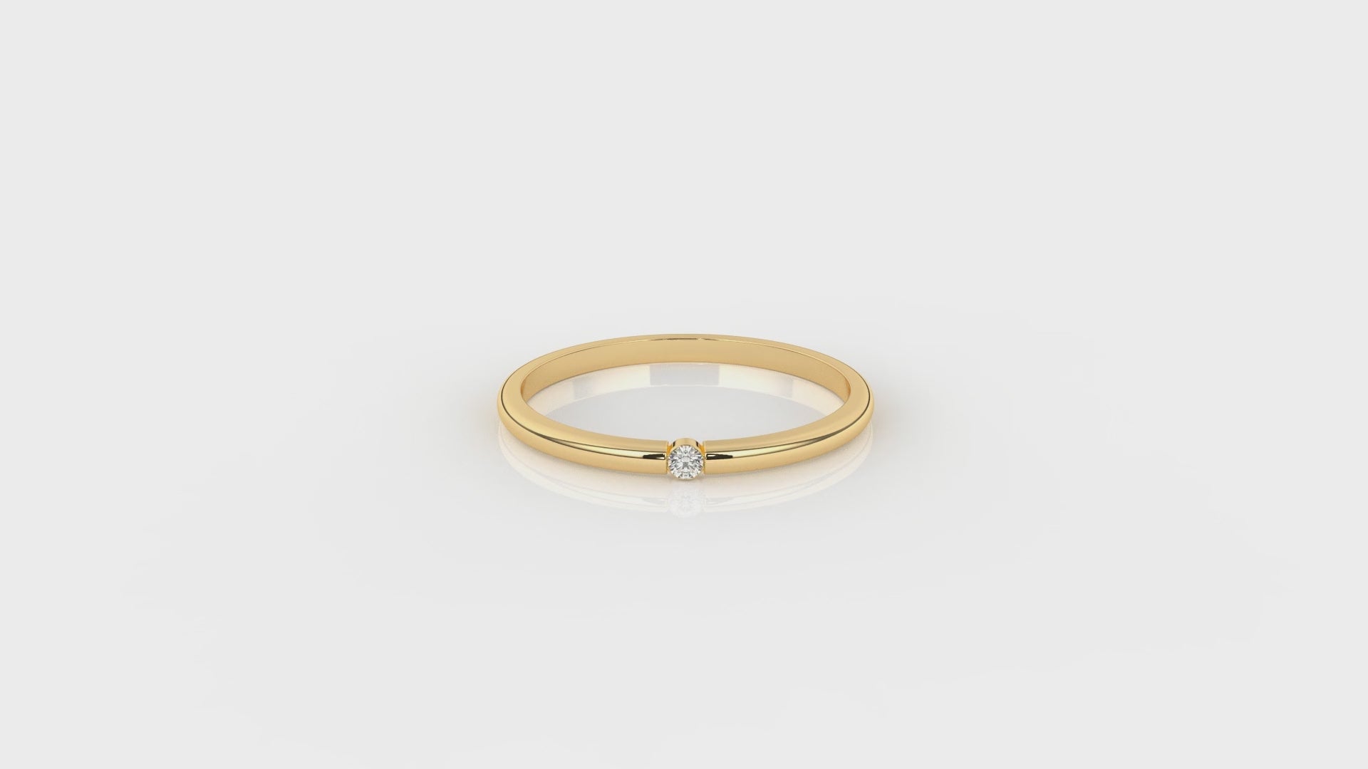 Gold ring with a diamond GLAM NYC