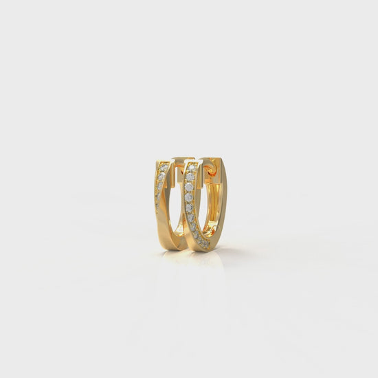 Gold hoop earrings with diamonds GLAM NYC