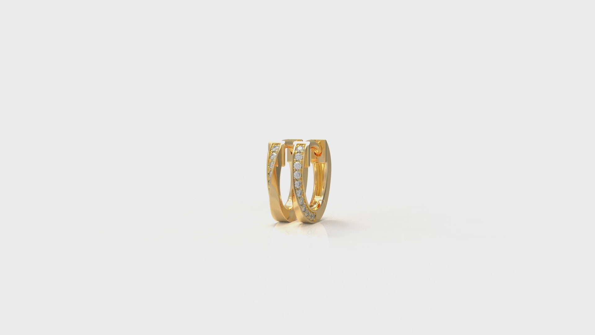 Gold hoop earrings with diamonds GLAM NYC