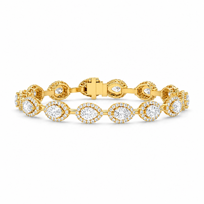 7.93 CTW  Diamond Floral Link Bracelet