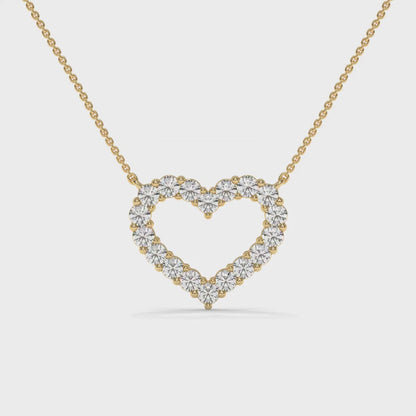 1.03 CTW Open Heart Pendant Necklace