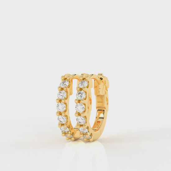 0.18 CTW Diamond Huggie Hoop Earrings Product Video