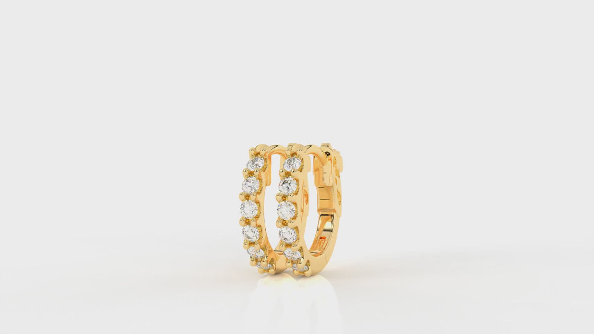 0.18 CTW Diamond Huggie Hoop Earrings Product Video