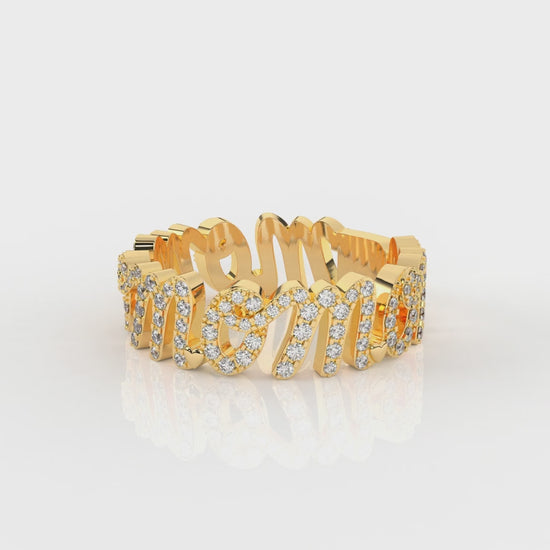 Iced Diamond Baguette MOM Twist Ring – 0.69 CT | Sterling Silver