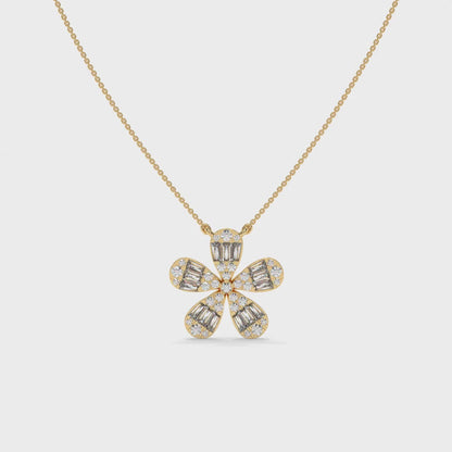 0.47 CTW Lab-Grown Diamond Floral Pendant Necklace - Video