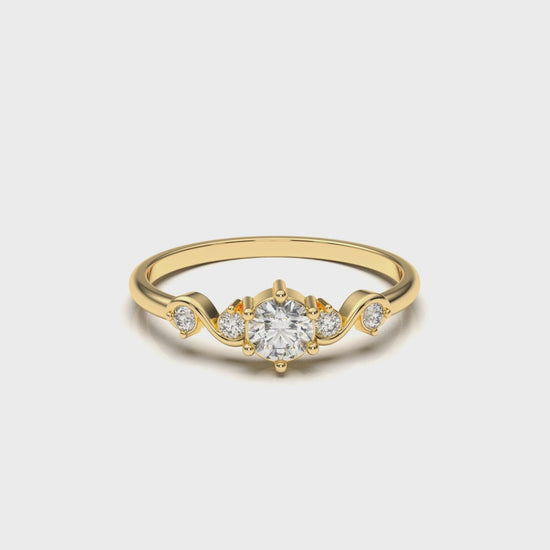 Gold ring with diamonds GLAM NYC