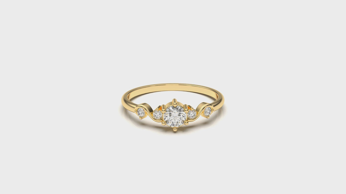 Gold ring with diamonds GLAM NYC