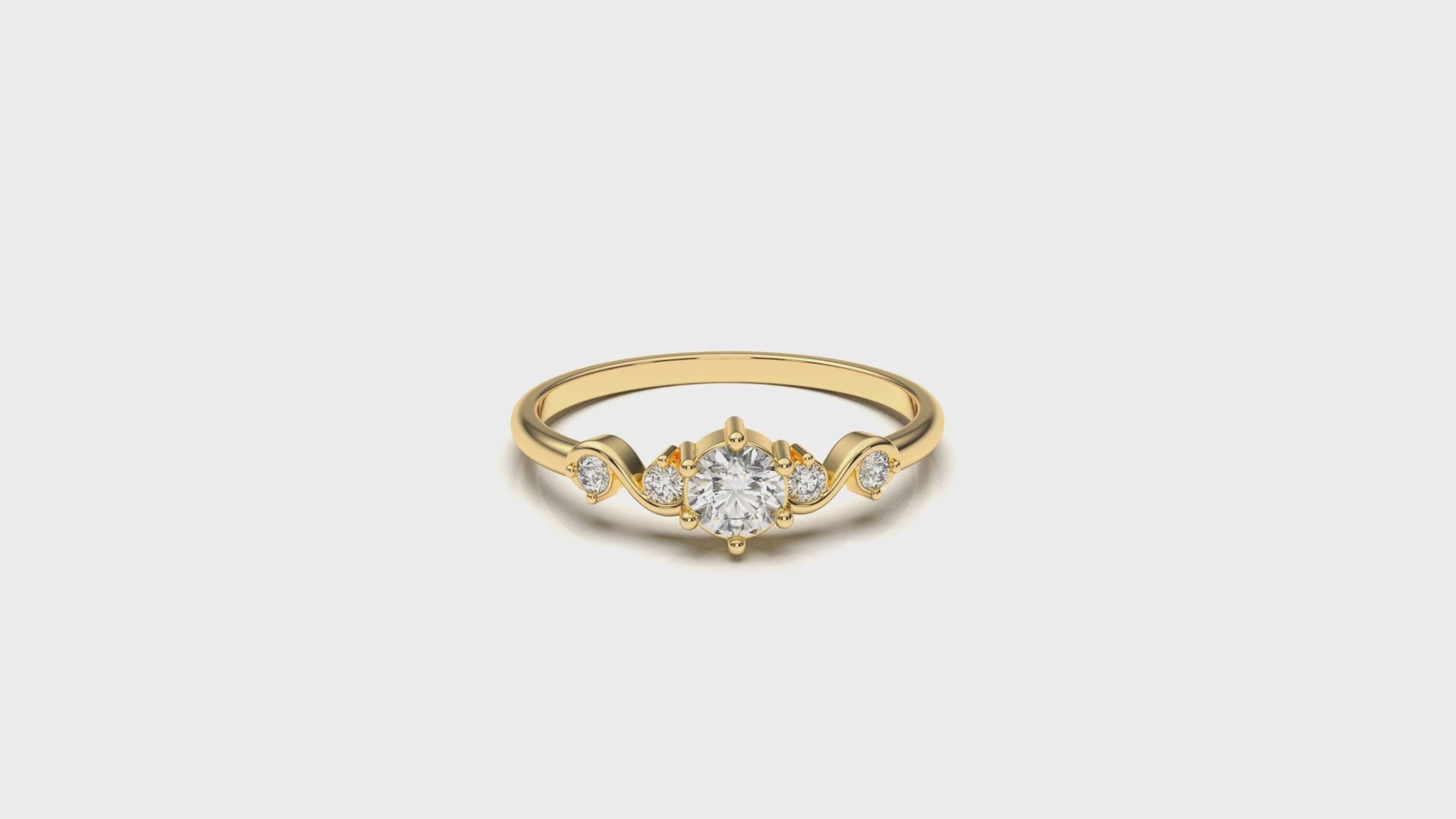 Gold ring with diamonds GLAM NYC
