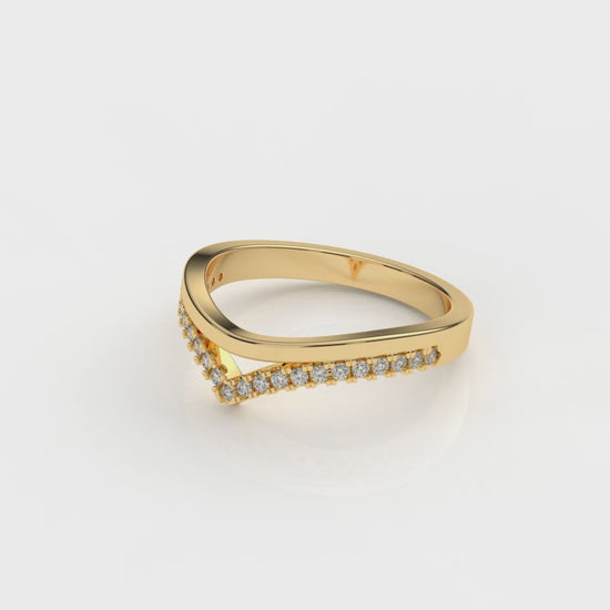 Gold ring with small diamonds GLAM NYC