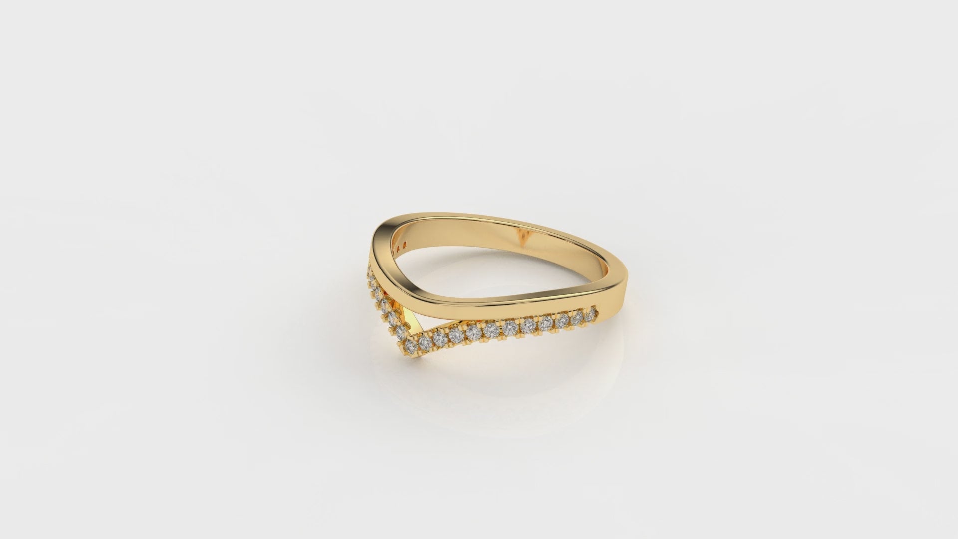 Gold ring with small diamonds GLAM NYC
