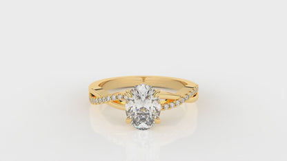 1.125 CTW Oval Diamond Split Shank Engagement Ring - Video