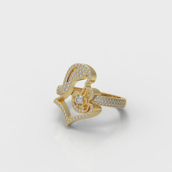 Interlocking Heart Lab Diamond Ring – 0.54 CTW Sterling Silver Ring