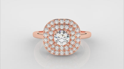 Round Halo Diamond Engagement Ring – 0.73 CTW - Video