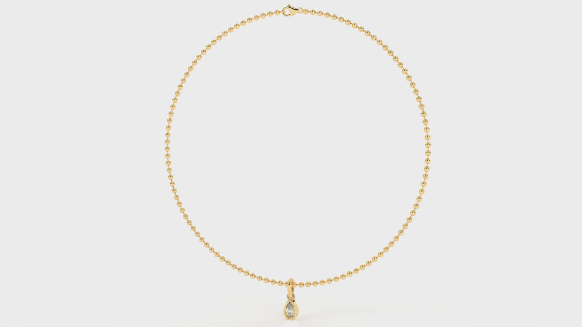 1 CTW Pear Cut Diamond Solitaire Pendant Necklace Video