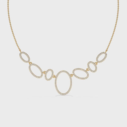 Oval Halo Diamond Statement Necklace – 1.64 CTW
