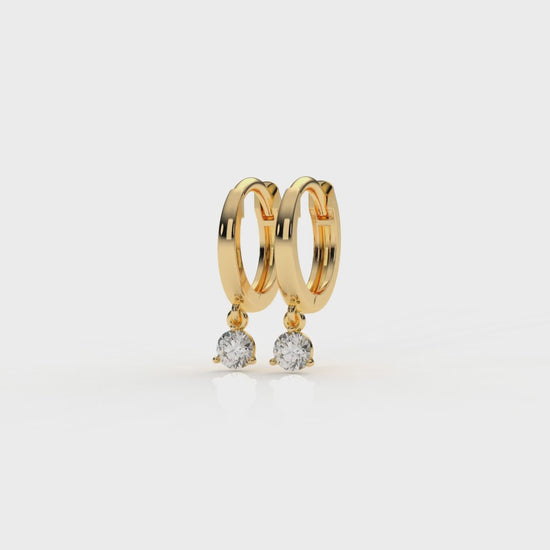 Gold hoop earrings with diamond GLAM NYC