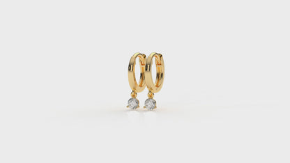Gold hoop earrings with diamond GLAM NYC