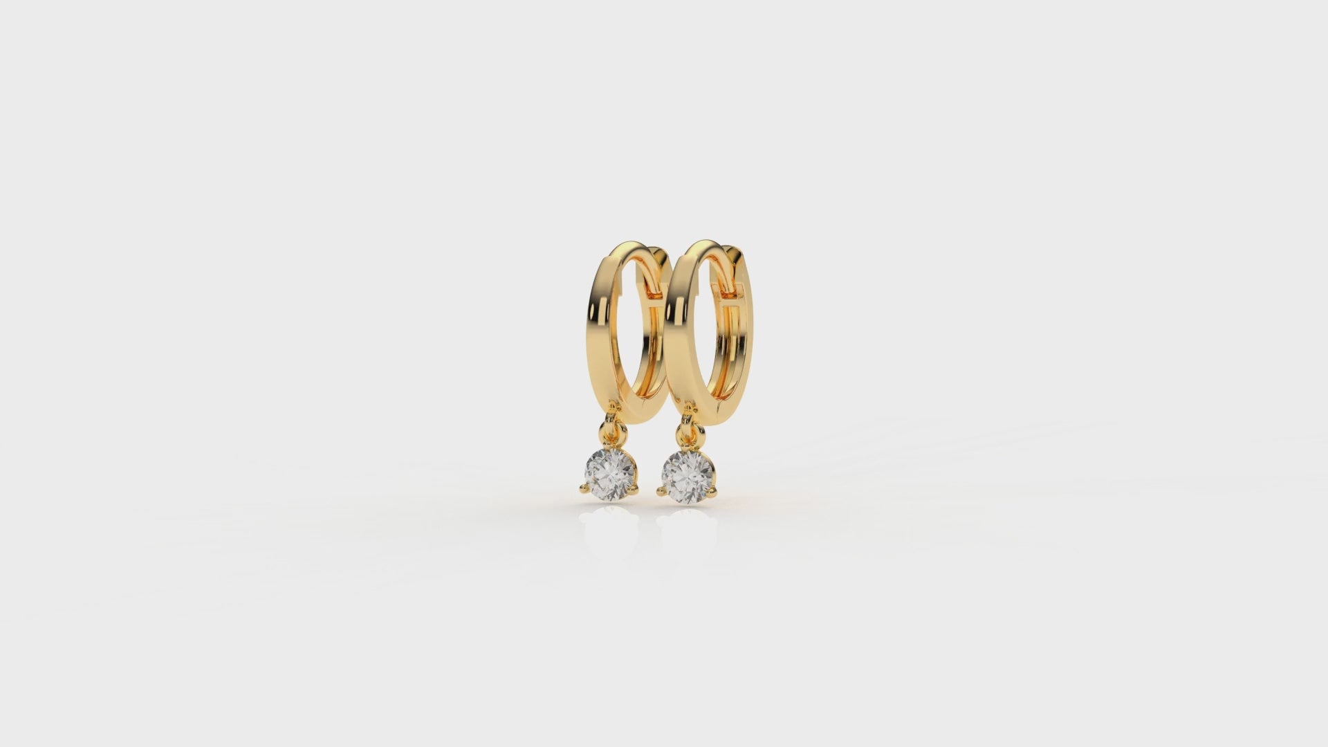 Gold hoop earrings with diamond GLAM NYC