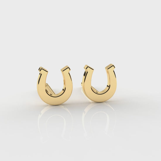 Gold horseshoe-shaped earrings GLAM NYC