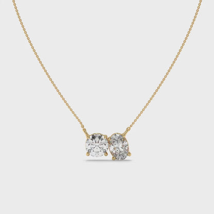 1.50 CT Two-Stone Diamond Pendant Necklace-6
