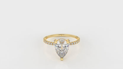 1.90 CTW Pear Cut Diamond Halo Engagement Ring Video