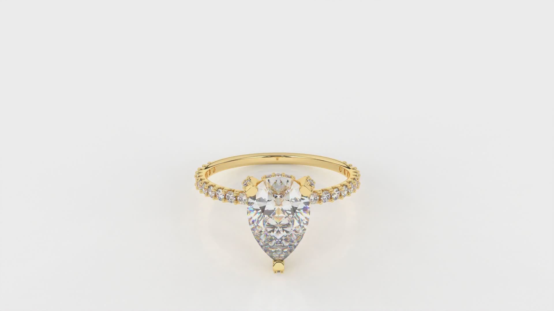 1.90 CTW Pear Cut Diamond Halo Engagement Ring Video
